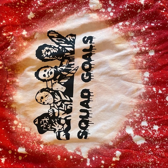 Hand Crafted Tops - Red bleached horror squad goals blood